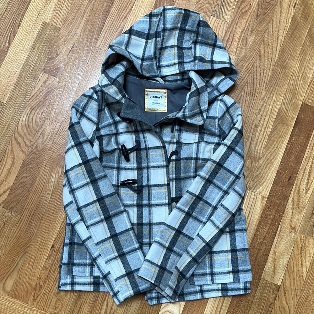 Old Navy Women’s Plaid Peacoat